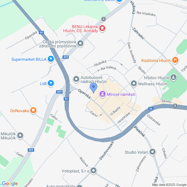 Naplánovat trasu do školy Obrázek mapy, kde se nachází škola